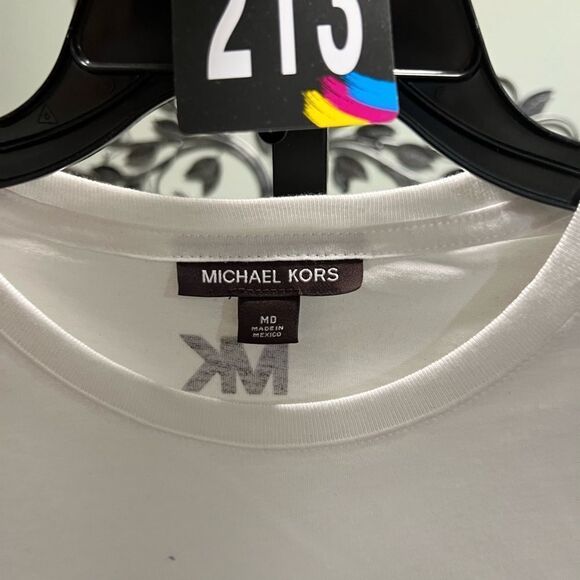 NWOT Michael Kors White T-Shirt Aviator Sunglasses Graphic Medium. #213 - Picture 2 of 5